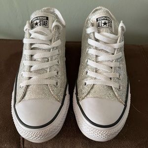 One pair silver/disco ball Converse Sneakers Size 8 women’s